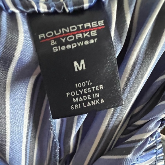 Roundtree & Yorke Stripe Blue and White Mens Pjs - Size Medium - Picture 13 of 13